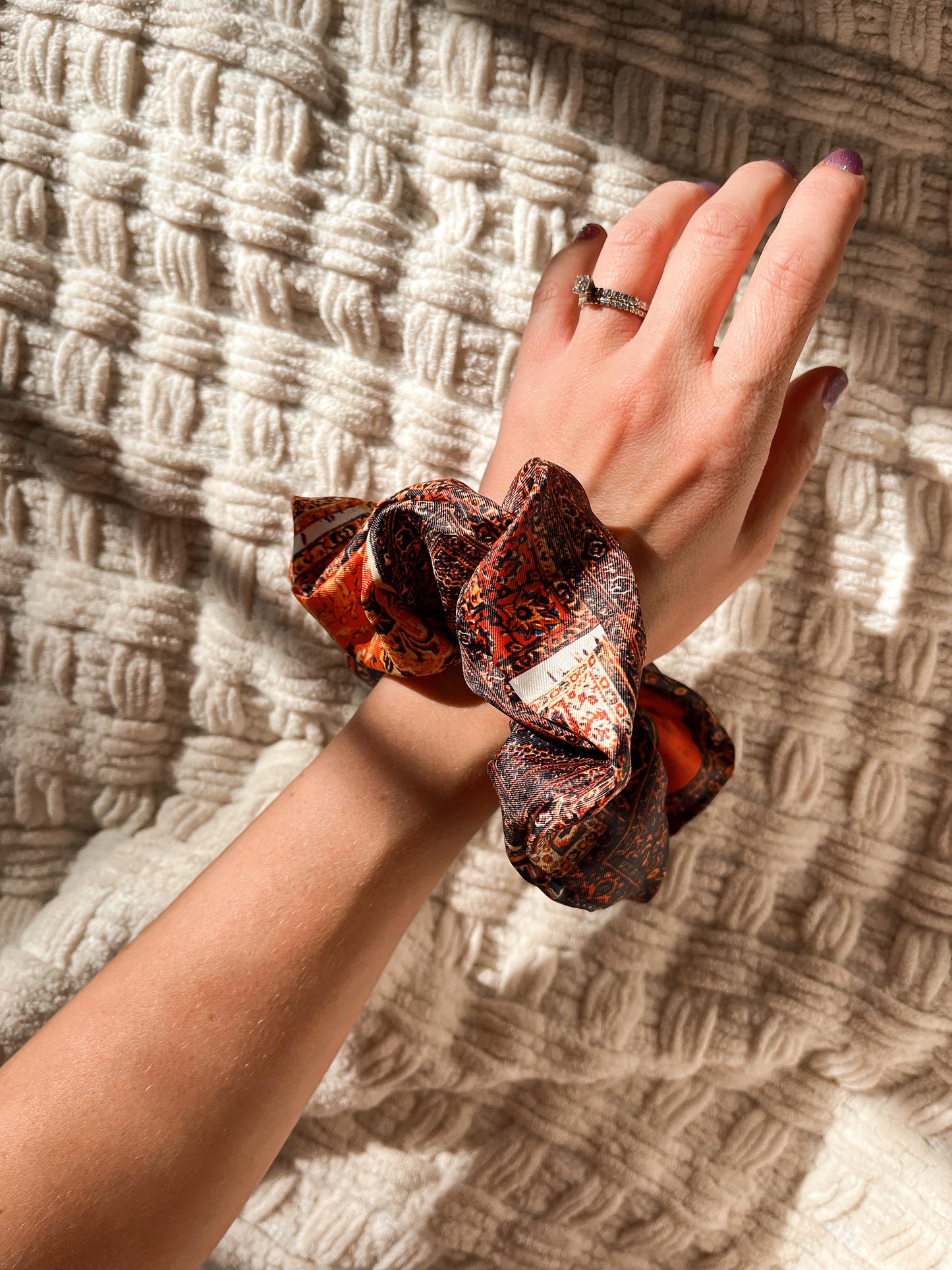 *i can show you the world* vegan silk scrunchie