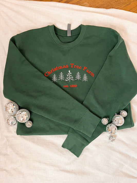 Christmas Tree Farm Green Unisex Crewneck