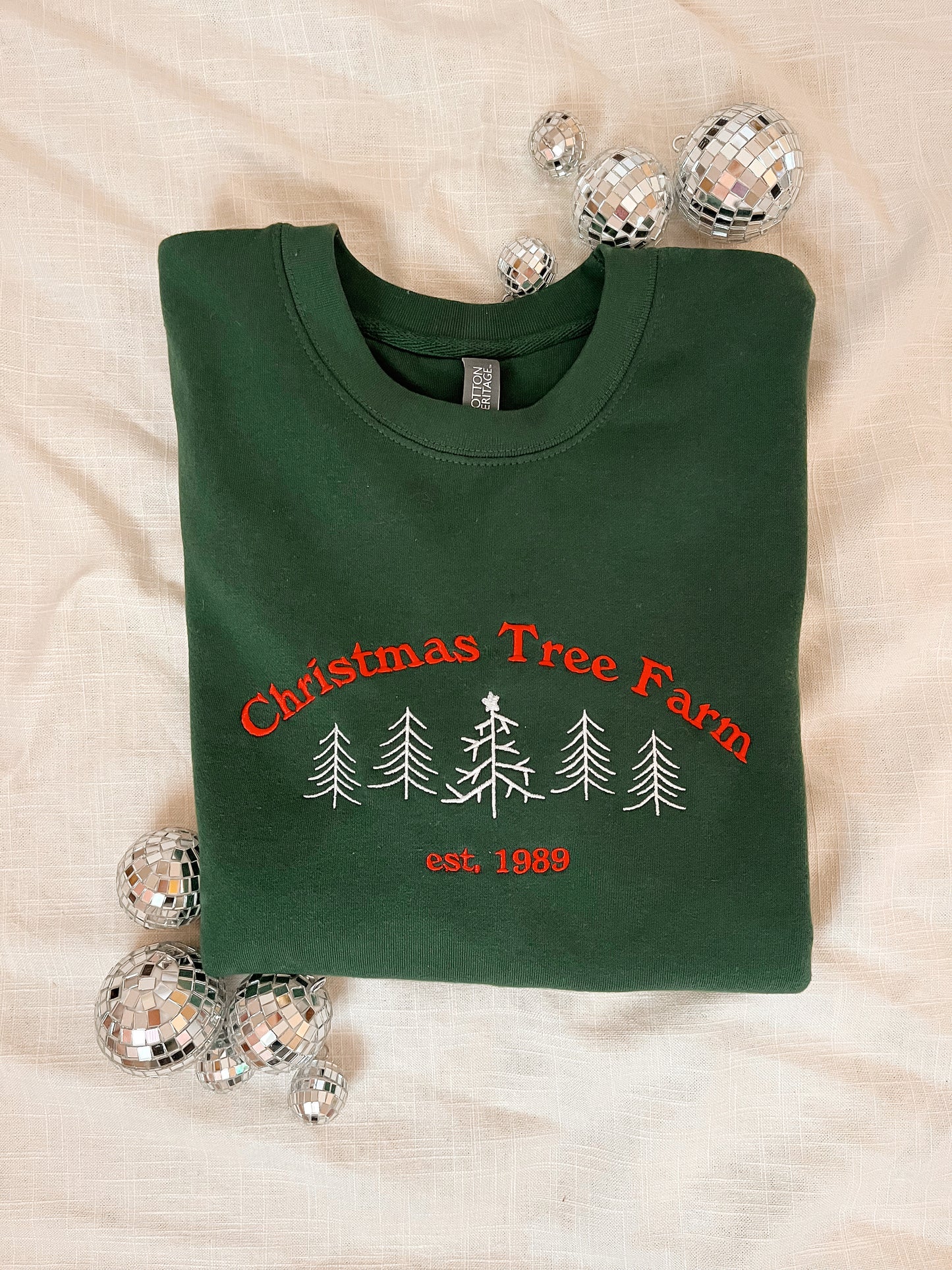 Christmas Tree Farm Green Unisex Crewneck