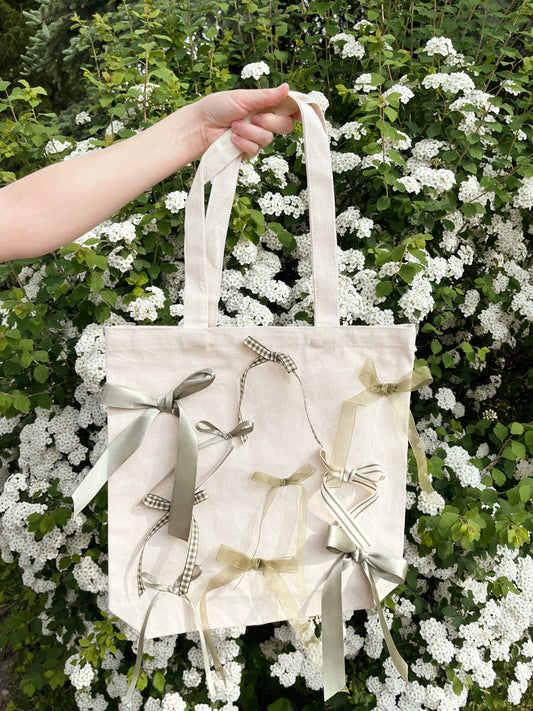 *farmers market* bow tote