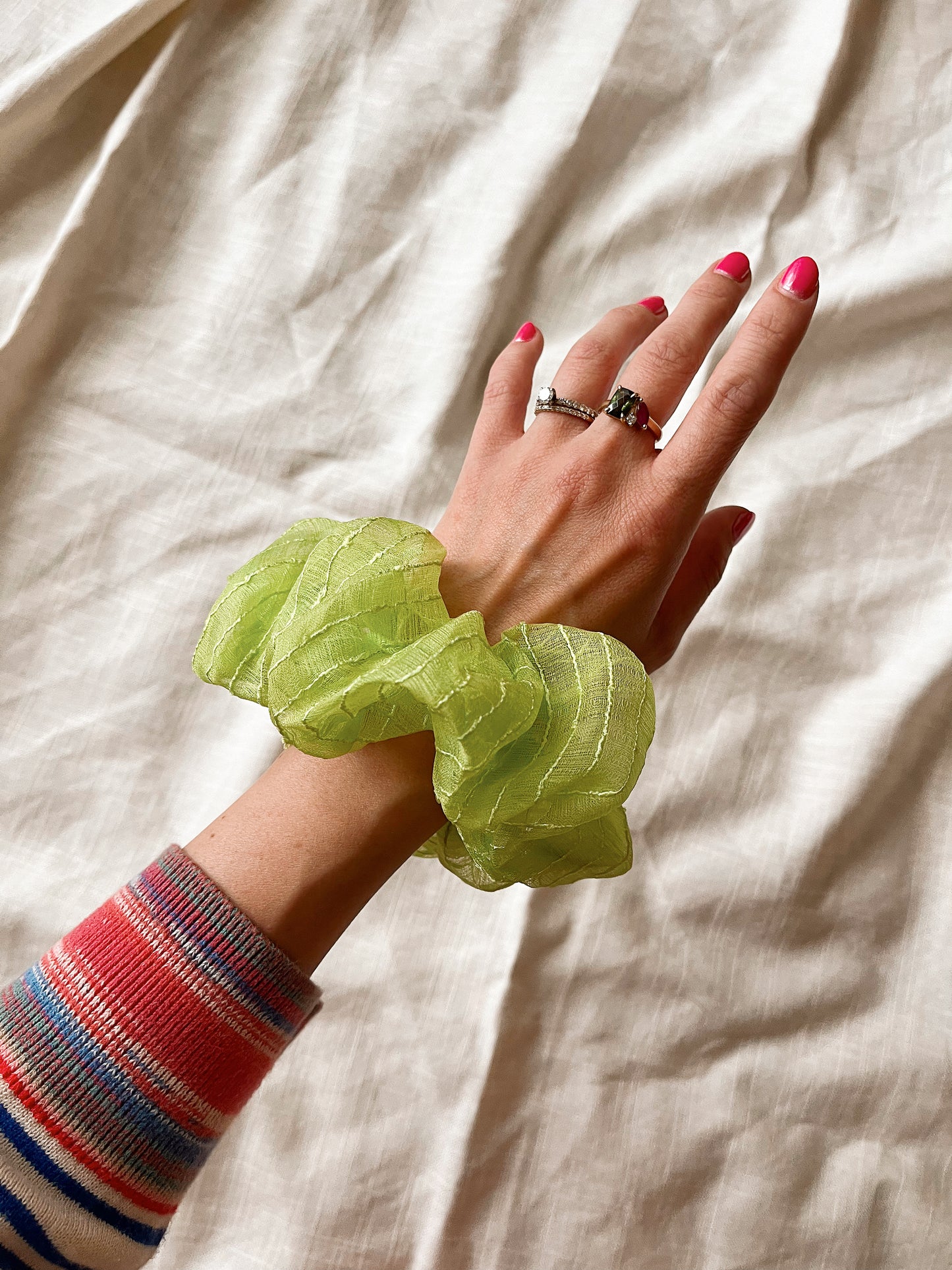 *key lime pie* oversized vegan silk scrunchie