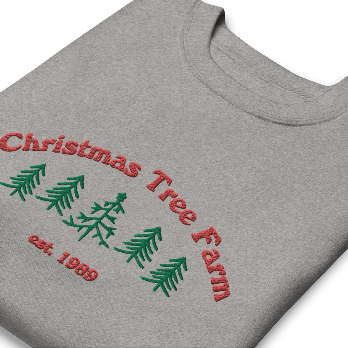 Christmas Tree Farm Grey Unisex Crewneck